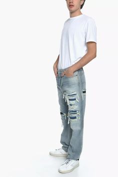 Diesel Shredded Tattered Repaired VTG Distressed Straight High Waist Denim Jeans | eBay Distressed Medium Wash Rigid Denim Jeans, Washed Blue Jeans With Frayed Hem For Streetwear, Urban Distressed Medium Wash Jeans, Distressed Denim Jeans For Streetwear, Urban Distressed Denim Jeans, Faded Ripped Rigid Denim Jeans, Urban Faded Jeans With Frayed Hem, Urban Style Distressed Light Wash Jeans, Urban Distressed Light Wash Jeans