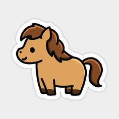 a brown horse sticker sitting on top of a white surface