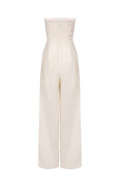 * This is a pre order item, estimated shipping date from Second Summer is 7th May* 100% Linen Jumpsuit in Cream, reworked for SS24 with gathered front design. Strapless wide leg design Shirred panel to back for comfort and fit Zip fastening to side with hook and eye detail Pockets to sides Pleat detail to front and back waistband Fully lined Heavier linen for a more structured look Model is 178cm/ 5”8 and wears a size XS Cold wash/dry clean only Measurements: XXS - Bust (66cm) | Waist (62cm) | Hip (86cm) | Inside Leg (85.5cm) XS - Bust (70cm) | Waist (66cm) | Hip (90cm) | Inside Leg (85.5cm) S - Bust (74cm) | Waist (70cm) | Hip (94cm) | Inside Leg (85.5cm) M - Bust (78cm) | Waist (74cm) | Hip (98cm) | Inside Leg (85.5cm) L - Bust (82cm) | Waist (78cm) | Hip (102cm) | Inside Leg (85.5cm) XL Eye Details, Linen Jumpsuit, Island Girl, Front Design, Summer Of Love, Resort Wear, Summer Girls, Dress Accessories, Jacket Dress