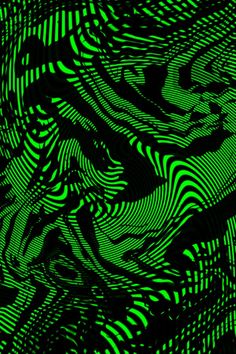 an abstract green and black background with wavy lines