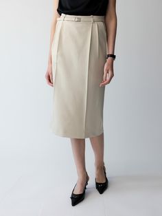 Composition : POLY 82 + RAYON 15 + SPAN 3Color : cream beige, blackCountry of Origin : KOREA Elegant Neutral Skirt, Elegant Khaki Skirt For Workwear, Chic Beige Skirt For Office, Chic Beige Office Skirt, Beige Midi Skirt For Office, Cream Pencil Skirt For Workwear, Summer Office Beige Pencil Skirt, Beige Pencil Skirt For Office, Beige Pencil Skirt For Summer Office Wear