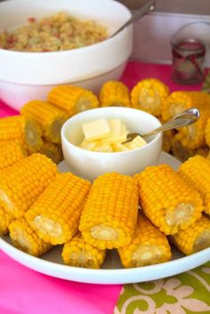 corn on the cob with butter in a bowl