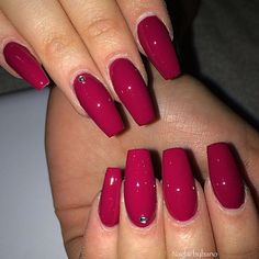 Nails Polish, I Love Nails, Coffin Nails Designs, Red Nails, Long Nails