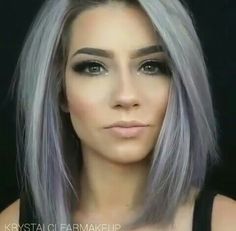 Periwinkle Hair, Bob Hairstyle Ideas, Dark Pixie, Cute Bob, Tutorial Ideas, Trendy Hairstyle, Hairstyle Tutorial, Pixie Cuts, Gray Hair