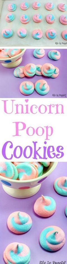 the unicorn poop cookies are ready to be eaten