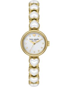 Kate Spade New York Monroe Heart Pearl Bracelet Watch - KSW1815 | Zappos.com Kate Spade Watch, Faux Pearl Bracelet, Jewelry Lookbook, Classic Watches, Rose Gold Watch, Girly Jewelry, Women's Watch, Dream Jewelry, Heart Bracelet