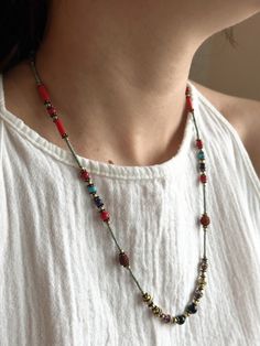 This Handmade Ethnic Necklace is a very unique beaded jewelry ,which is going to be yours if you are here.  Its ethnicity and elegance comes from the traditional tribal ethnic design and boho minimalist string structure. It is designed and produced by local shaman artisans. Shamanism is known as a nature worship belief. Shamans bound their soul with nature. Our necklace is designed and is became alive with this bound. If you would like a distinctive, unique, ethnic and dainty necklace , Zoho Acc Nature Worship, Unique Beaded Jewelry, Tibetan Jewelry, Boho Minimalist, Ethnic Necklaces, Diy Bracelets Patterns, Gothic Necklace, Ethnic Design, Jewelry Boho