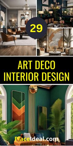 the interior design book is open and ready to be used as an art deco project