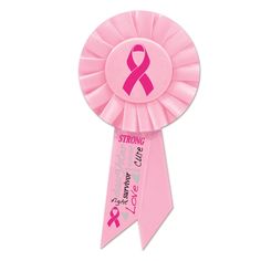 a pink ribbon with the words strong and love on it