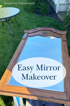 Easy Mirror Makeover Mirrors Entryway Ideas, Repaint Mirror Frame Diy, White Wash Mirror Frame Diy, Spray Painting Mirror Frame, White And Gold Mirror Frame, Update A Mirror Frame, Painted Antique Mirror Frame, Cottage Mirror Ideas