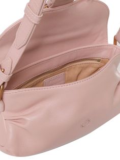 Mini Jolene Shoulder Bag from Pinko Modern Blush Bag With Removable Pouch, Feminine Shoulder Bag With Double Handle And Dust Bag, Feminine Pouch Shoulder Bag With Detachable Strap, Luxury Blush Shoulder Bag For Everyday, Luxury Blush Leather Shoulder Bag, Classic Blush Leather Shoulder Bag, Feminine Leather Bags With Adjustable Strap, Blush Leather Bag With Gold-tone Hardware, Luxury Blush Shoulder Bag With Detachable Strap