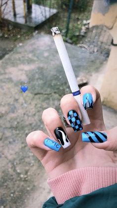 Black And Blue Nails, Fall Nails Ideas, Horror Nails, Fall Nail Ideas, Fake Nails Designs, Anime Nails