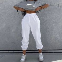 Rebellious Fashion High Waisted Oversized White Sweat Pant Joggers Very Similar To The Famous Boohoo Oversized Sweatpants High Waisted Oversized White Sweat Pants, Women's Size 8 Rebelious Fashion Erica Joggers White Baggy Leisure Pants, Baggy White Pants For Leisure, Baggy White Leisure Pants, White Non-stretch Pants For Streetwear, Non-stretch White Pants For Streetwear, Baggy White Bottoms For Fall, White Leisure Pants For Fall, White Pants For Leisure In Fall, Trendy Baggy White Sweatpants