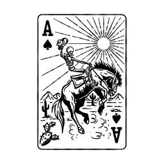 a playing card with the rider on horseback