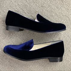 Bettye Muller Slip On Loafer Style : Regency Blue Velvet Made In Spain Brand New In Box Eur Size 37 Us Size 6.5-7 Blue Slip-on Loafers For Fall, Classic Blue Flats For Work, Blue Classic Flats For Work, Classic Blue Flats For Workwear, Blue Flat Loafers For Fall, Classic Blue Slip-on Flats, Classic Blue Closed Toe Flats, Blue Classic Closed Toe Flats, Blue Slip-on Flats For Fall