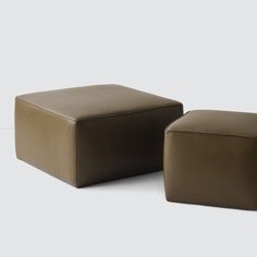 olive Square Leather Ottoman, Room Maker, The Citizenry, Large Ottoman, Poufs & Ottomans, Leather Workshop, Square Ottoman, Leather Ottoman, Leather Furniture