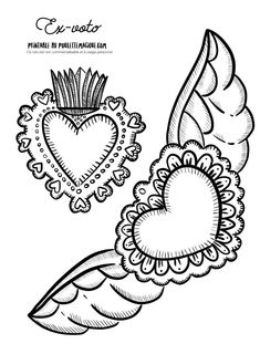 a heart shaped object with flowers and leaves in the middle, on top of a white background