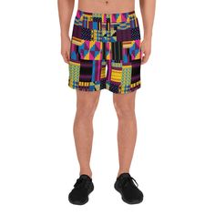 Kente Print Mens shorts, Ankara Mens swim trunks, Men's Athletic Long Shorts, African Print Mens shorts Sports outfits can be a lot of hassle, but with these long shorts there's no need for that. Just throw on a pair and go running, swimming, weight-lifting, or participate in any other activity that pops in your mind. These shorts won't let you down! * 96% polyester, 4% elastane (fabric composition may vary by 2%) * Fabric weight: 5 oz/yd² (169.5 g/m²) * Four-way stretch water-repellent microfib Summer Sports Short Boxer Briefs, Summer Sports Cotton Boxer Briefs, Summer Stretch Multicolor Boxer Briefs, Summer Multicolor Stretch Boxer Briefs, Moisture-wicking Knee-length Shorts For Summer, Multicolor Boxer Briefs For Sports In Summer, Multicolor Cotton Boxer Briefs For Summer, Casual Multicolor Boxer Briefs For Beach, Casual Multicolor Boxer Briefs For Summer