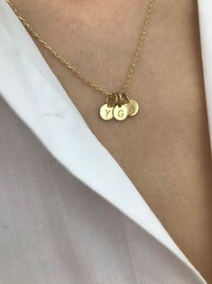 Gold Circle Necklace, Family Necklace, Gold Disc, Gold Circle, Rose Necklace, Chain Extenders, Disc Pendant, Circle Necklace, Letter Pendants