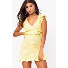 Reposhing This Item I Purchased From @Clairebassetti. Loved It, But Didn’t Quite Love The Style On Me. Just Tried On Never Worn Out! Questions? Leave A Comment Below! Yellow Mini Dress For Spring Picnic, Yellow Sleeveless Mini Dress For Picnic, Yellow Sleeveless Mini Dress For Picnics, Yellow Summer Mini Dress For Picnic, Yellow Mini Dress For Picnic, Casual Yellow Mini Dress For Picnic, Yellow Casual Mini Dress For Picnic, Cute Summer Plaid Mini Dress, Fitted Gingham Mini Dress With V-neck