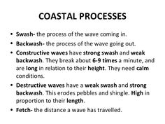 some words that describe coastal processes