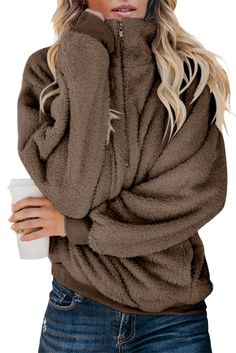 Brown Traverse Pocketed Sherpa Pullover Sweatshirt Casual Winter Tops With Fleece Lining, Winter Crew Neck Tops With Fleece Lining, Cozy Fit Winter Tops With Fleece Lining, Cozy Tops With Fleece Lining For Winter, Cozy Fit Sweater With Fleece Lining For Fall, Casual Fall Sweater With Fleece Lining, Cozy Long Sleeve Sweater With Fleece Lining, Casual Cozy Fit Sweater With Fleece Lining, Casual Long Sleeve Sweater With Fleece Lining