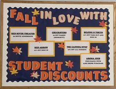 a fall in love with student discounts poster