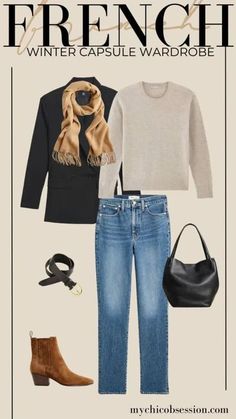 The Best French Capsule Wardrobe for a Classic Fall and Winter (With 40 Outfit Ideas) - MY CHIC OBSESSION Aw 2024, Mode Ab 50, Stylish Outfits For Women Over 50, Winter Capsule, Winter Capsule Wardrobe, 2024 Style, Outfit Formulas