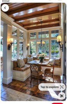 Sunroom Dining, Interior Decoration Ideas, Vineyard House, Breakfast Nook Ideas, Nook Ideas, Dream Life House, Ideas For Small Spaces, Dream House Rooms, Dream House Interior