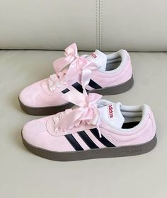 Pink Adidas Campus, Coquette Trainers, Painted Canvas Shoes, Shoe Wishlist, Adidas Shoes Women, Adidas Pink