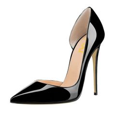 Black Office Heels Patent Leather Pointy Toe Stiletto Heels Pumps for Work, Formal event | FSJ Red Sparkly Heels, Office Heels, Black Stiletto Heels, Work Formal, Black Office, Sparkly Heels, Slip On Pumps, Pumps Heels Stilettos, Pumps Shoes