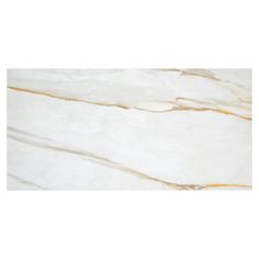 a white marble tile with gold veining on the edges and an orange stripe down the middle