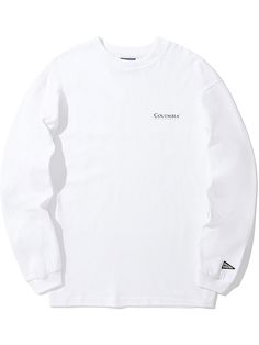 This is a comfortable and casual long sleeve t-shirt that is made out of high quality cotton 100% fabric. With design detail of point woven label on the side and natural semi oversized silhouette, it gives a trendy and refined look.- COLUMBIA BLACK label detail- Heavy weight cotton single fabric- Semi oversized silhouette Long Sleeve Cotton T-shirt With Logo Print, White Cotton Graphic Tee Sweatshirt, Branded Relaxed Fit Long Sleeve Tops, White Long Sleeve T-shirt With Branding, Long Sleeve Tops With Relaxed Fit And Branding, White Crew Cotton Tops, White Cotton Crew Tops, White Crew Neck Cotton Tops, White Long Sleeve Cotton T-shirt