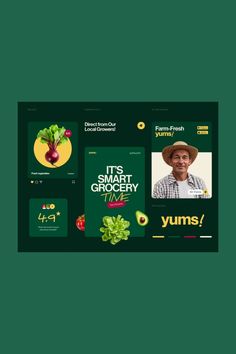 the website is designed to look like it's growing vegetables