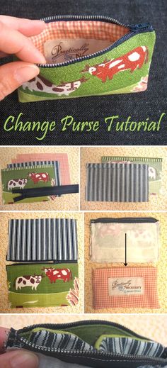 an image of change purses made from fabric