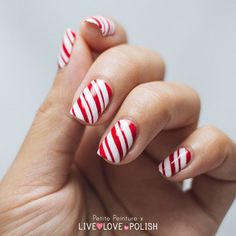 Candy Cane Nails | Holiday Nail Art Designs Too Pretty To Pass Up Striped Nail Designs, Candy Cane Nails