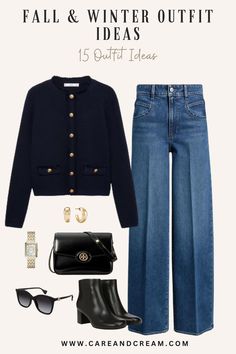 15 Cute and Cozy Fall & Winter Outfit Ideas You'll Definitely Want to Copy Blazer On Jeans For Ladies, Paris Outfit Inspo Fall, Black Lady Jacket Outfit, Latest Winter Outfits For Women, Black Sweater Outfit Aesthetic, Winter Outfits Cold Aesthetic, Cold Autumn Outfits, Lady Jacket Outfit, Cold Weather Teacher Outfits