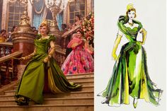 princess aurora from disney's sleeping beauty and the frog costume sketched in color