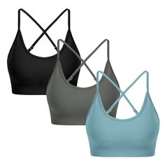 PRICES MAY VARY. ADJUSTABLE CROSS BACK DESIGN：Cross back straps is uniquely designed to distribute pressure, enhance support, stabilize the chest and provide a comfortable wearing experience. Making you always feel confident and show your perfect curves. 4-WAY STRETCH BREATHABLE FABRIC: this open back sports bra is made of soft, breathable, comfortable and smooth nylon and spandex blend fabric. The milk-like silky fabric is like your second skin, bringing you a great wearing experience. The fabr Athletic Skirts, Crop Bra, Perfect Curves, Bra Pads, Strappy Sports Bras, Perfect Bra, Silky Fabric, Women's Workout, Workout Sets