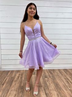 Silhouette:?A Line Waist: Natural Sleeve Length:?Sleeveless Fabric: Tulle Shown Color: Purple Built-In Bra: Yes 13th Birthday Dress, Lavender Short Dress, Lavender Cocktail Dress, Homecoming Dresses 2022, Backless Homecoming Dresses, Purple Homecoming Dress, Tight Homecoming Dresses, Purple Tulle, Tulle Prom Dresses