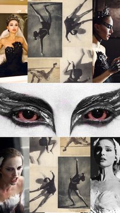 a collage of photos with different woman's eyes and body parts in black and white