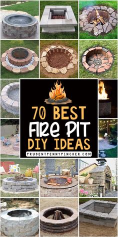 the best fire pit diy ideas to build in your backyard or yard, including an outdoor