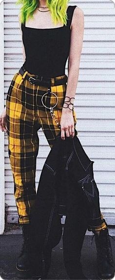 Harem Sweatpants, Plaid Pants Women, Joggers Women, Pants Korean, High Waist Trousers, Women Streetwear, Girls High, Women Cargos, Plaid Pants