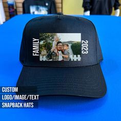 Discover the perfect personalized touch with our Custom Photo Cap! Ideal for men and women, this hat lets you proudly showcase your favorite memories or designs. A unique gift idea, it invites you to create a one-of-a-kind accessory. Genuine, straightforward, and truly special, it's customization at its finest. Craft yours today! Here's how to order: 1. Choose decoration style. 2. Choose quantity. 3. Enter custom text if applicable andor send us images or logos via Etsy messages or email to hell Customizable 5-panel Snapback Hat, Customizable Snapback Dad Hat, Customizable Snapback Dad Hat One Size, 5-panel Baseball Cap As Gift, Personalized Curved Brim Baseball Cap For Father's Day, Personalized Baseball Cap For Father's Day, Father's Day Gift Snapback Hat With Curved Brim, Father's Day Gift Baseball Cap With Curved Brim, Customizable Trucker Hat For Father's Day