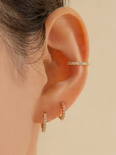 Editor's NotesJewelry collection from LUNNE will flatter any look gracefully.- Gold hoop earrings- Cubic zirconia set at edge- Hinge closure- High shine texture- Unique and chic style- Great for any attire* Sold by a single piece, not a setMeasurement (in.)- S 0.3 inch- M 0.37 inch- L 0.43 inchComposition & Care- 14K Gold plated- Avoid direct heat and moisture- Wipe with a dry clothDesigner- by LUNNE Ring Earring, Accessories Jewelry Earrings, Gold Hoop, Men Shoes Size, Gold Hoop Earrings, Women Accessories Jewelry, Single Piece, Ring Earrings, Chic Style