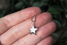 Dainty silver star pendant, Mini sterling silver star pendant, Solid sterling silver, Hammered silver star necklace,  Handmade, Pendant #151 - Materials: sterling silver - Dimensions:  15x15 mm PROCESS TIME If I have your item in stock, I'll ship it within 2 business days.  If I have to make it from scratch, it can take up to 4-6 weeks.  Feel free to contact me at anytime to get an estimated time of arrival. STANDARD SHIPPING CANADA - 2 to 10 business days USA - 4 to 12 business days EUROPE - 10 Wax Seal Pendant, Silver Star Necklace, Art Nouveau Necklaces, Star Necklace Silver, Engraved Pendant, Sterling Silver Heart Pendant, Filigree Necklaces, Round Necklace, Silver Heart Pendant