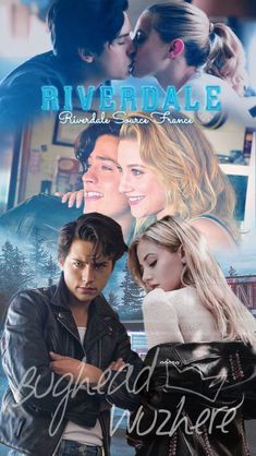 the poster for riverdale is shown with two young people and one man kissing each other