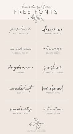 the different types of handwriting that are used to write and use in this type of writing