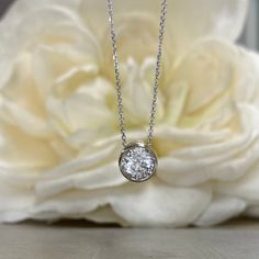 Bezel Set Moissanite Necklace Solid 14k White Gold, #6623 #all #etsy #engaged #buyhandmade #blessed #freeshipping #igjewelery #love #shopping #shophandmade Anniversary Solitaire Necklace With Bezel Setting, 14k Gold Necklace With Round Stone For Formal Occasions, Dazzling Birthstone Jewelry For Anniversary, Formal 14k Gold Necklace With Round Stone, Formal White Gold Diamond Birthstone Necklace, Anniversary Solitaire Necklace With Round Pendant, Anniversary Diamond Necklace With Bezel Setting And Round Pendant, Anniversary Diamond Necklace With Bezel Setting And Round Cut, Anniversary Diamond Necklace With Round Bezel Pendant