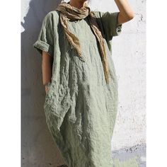 Lino Inspiration, Loose Summer Dress, Long Sundress, Styl Boho, Midi Dress Casual, Loose Dress, Japan Fashion, Casual Summer Dresses, Korean Outfits